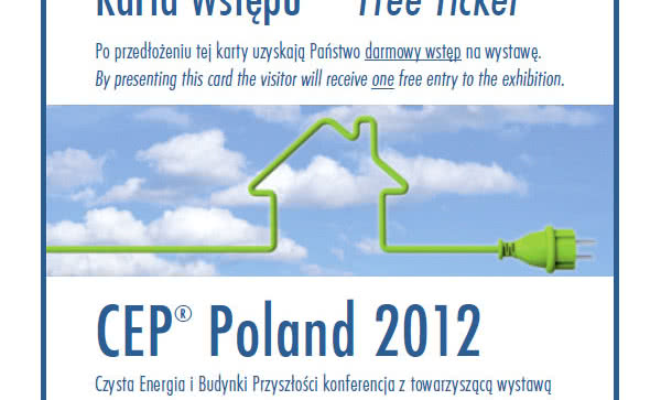 Karta darmowego wstępu na wystawę CEP® Poland 2012 i zniżki na konferencje